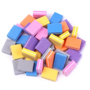 50Pcs Colorful Nail Sponge File Buffer Block 180 240 Grit Aluminum Oxide Professional Nail Tools Double Sided Pedicure Manicure