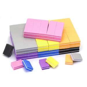 50Pcs Pink Nail Buffer Files Set 100 180 Grit Square Sponge Buffers File Block Nail Supplies for Professional Manicure Tools Set