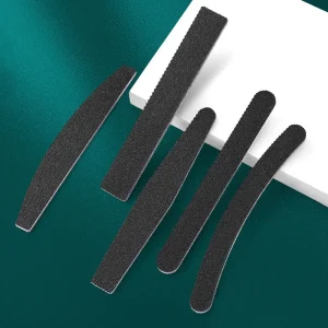50Pcs lot Curved Nail Files 100 180 Black Curved Banana Buffer Nail Art Manicure Pedicure Polishing Buffer Tools