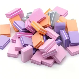 50Pcs set Double Side Mini Square Eco friendly Salon Nail Sponge Sanding Block File Buffer Nail Rubbing Filing Care Tool