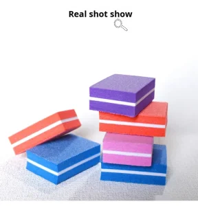 50pcs Bulk Mini Nail Art Sponge File 180 Grit EVA Material 2 Sided Washable Nail Buffer Block for Salon Use