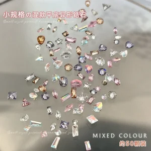 50pcs Mini Flat Bottom Zircon Nail Decoration Nail Art Rhinestone Kit K9 Diamond