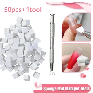 50pcs Plastic Gradient Nail Art Stamper Tools Gel Polish Color Brush Glitter Powder Dotting Pen Manicure Tools