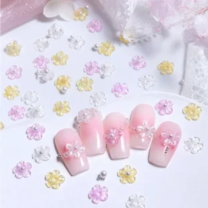 50pcs bag Nail Art 3D Colorful Resin Flower DIY Nail Art Decoration