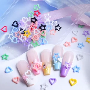 50pcs bag Nail Art 3D Colorful Resin Love DIY Nail Art Decoration