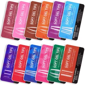 550pcs French Style ABS Artificial Coffin Almond Oval Stiletto Tips Soft Gel Press On Nails Unique Fingers False Nails