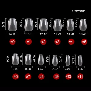 552pcs box Advanced Traceless Short Coffin Press on Nails Clear Soft Gel Nail Tip
