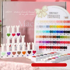 58 Color 15 ml Non Toxic Eco Friendly Nail Gel Polish Kit with Heart and Macaron Colors for Nail Salon