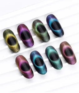5D Cat Eye Chameleon Magnetic Powder Colorful Gradient Pearlescent Shimmer Long Lasting for Nail Salon DIY Manicure