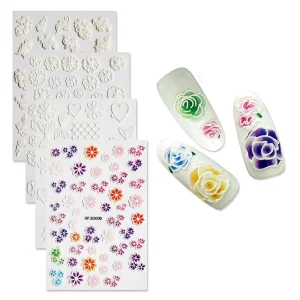 5D Design Nail Art Sticker DIY Embossed Decal Nail Decoration