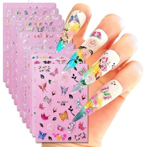 5D Embossed Butterfly Art 5D Relief Sticker for Nails Decals Nail Decoration