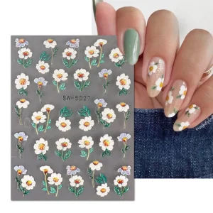 5D Flower Cute Nail Art Sticker for Design Decoration DIY Nails Art
