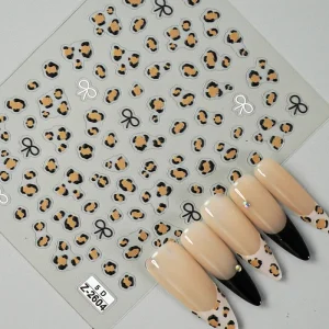 5D Leopard Nail Stickers for Girls DIY Nail Art Decoration Nail Stickers