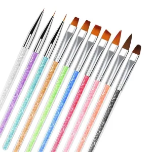 5PCs Liner Nails Brushes for Professional Nail Art Manicure Set with Kolinsky Hair Tools
