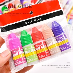 5Pcs*3g Fast Drying Nail Art Glue Tips Glitter UV Acrylic Rhinestones Decorations Nail Glue False Nail Tips Manicure Bond Glue