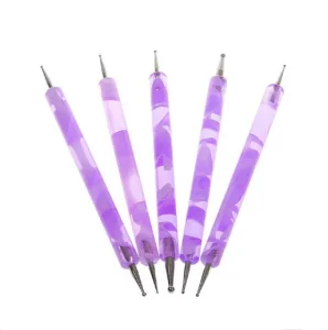 5Pcs/Set Purple Sea Wave Handle OEM Nail Tools Nail Supplies Tools Nail Art Tool Set