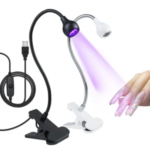 5W Mini UV Nail Lamp for Gel Nail Polish Flexible Clip On Desk USB Nail Lamp