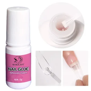 5g Nail Glue Non-toxic No White Residue Long-lasting Fast Drying for Press-on Nails Professional Salon Nail Art Use