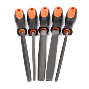 5pcs Medium Toothed Metal Files Set for Metalworking Woodworking Steel Rasp File Flat Triangle Round Square Half Round 6″ 8″