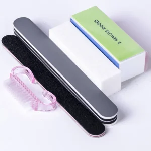 5pcs Set Nail Art Files Dust Brush Cleaning Buffer Sponge Block Buffing Grit Sand UV Gel Polish Acrylic Manicure Pedicure Tools