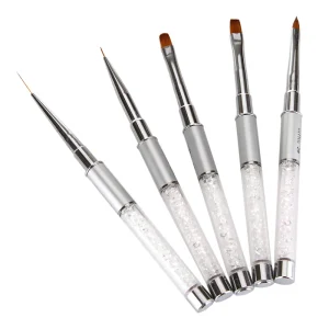 5pcs Set Nail Brush Acrylic Crystal Nail Brush