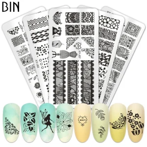 6*12CM Manicure DIY Tools Stainless Steel Nai Stamper Template Customized Nail Art Stamping Plate