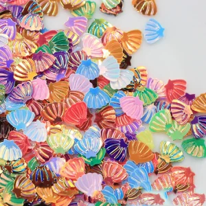6*8MM Japanese AB Plated PVC Waterproof Heart Glitter Mermaid Shell Sequins for Nail Sticker Art DIY Crafts 2D Type