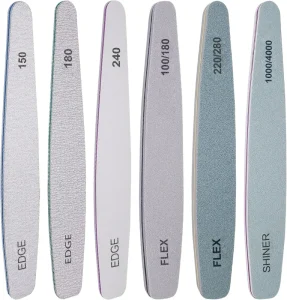 6 PCS Nail File and Buffer Set 100 150 180 220 240 280 1000 4000 Grit Nail Filer Gel Nail Files Buffers Filing Emery Board