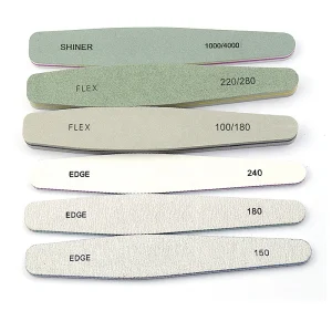 6 Pc PACK EDGE Silver 180 FLEX 220 280 Buffer Green White 1000 4000 Shiner Professional Sample PACK 6 PC Nail File Set