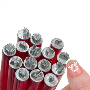 6-Piece Nail Art Stamp Pen Set with Plastic Metal Tools Model Qt0744