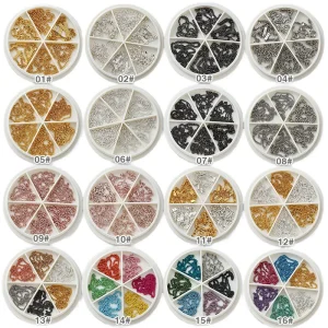 6 Slots 3D DIY Nail Chain Golden Silver Jet Punk Design Made of Metal
