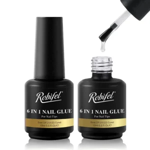 6 in 1 Nail Glue Gel Private Label Nails Soak off Base Gel Top Coat UV Extension Custom Solid Gel Nail Glue