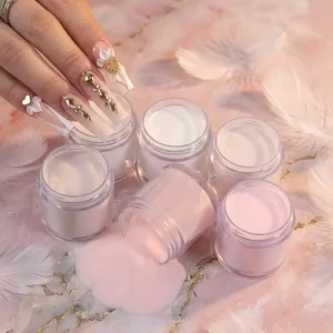 6 in 1 Solid Luxury Acrylic Crystal Powder Nude Professional Fast Dry Carving Crystal Extend Dipping Nail Acrylic Powder