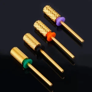 6.00mm Gold High Quality Large Barrel Bit Tungsten Carbide Nail Bits Remove Gel Tool 3/32″ 2 Way Professional Nail Drill Bits