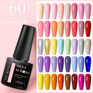 60 Colors Vernis Semi Permanent Nail Art Manicure Soak Off LED UV Gel Nail Supplies Gel Nail Polish