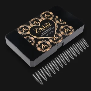 600 Pieces Soft Gel Clear Full Cover Nail Tips Long Stiletto Shape Natural 14 Sizes Gel Nail Tips Custom Box