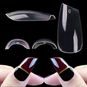 600pcs Bevel Edge Short Square Coffin Shape Soft Gel Plastic Full Cover ABS Eco-friendly Luxury Custom Nail Tips for Finger