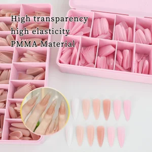 600pcs Long Solid Color Pointed Stiletto Press on Salon Manicure False Nails Nail Art Tips for Fingers