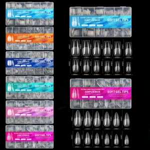 600pcs box Full Cover Press On Nail Tips French Square False Nail Extension Tips Nail Supplier