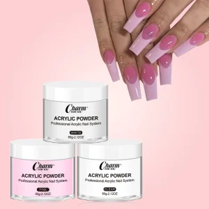 60g Nail Acrylic Powder 3 Color Sand Sugar for Nail Decoration