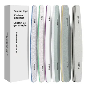 6PCS Professional Nail File Buffer Washable Emery Boards Zebra Filer Manicure Art Tool Sanding Polish Buffing Block Set