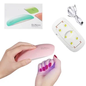 6W Mini UV LED Nail Lamp Portable Dryer Nail Curing Lamp 6 LED Low Power Consumption Gel Lamp for Manicure