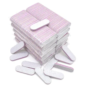 6cm Mini Nail File 100 180 Custom Professional logo Emery Board Buffer Andwooden Washable Bufferwood Polish Bulk