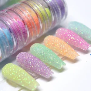 6jar/set Nail Art Glitter Powder 5 Styles Nails Decoration Nail Powder