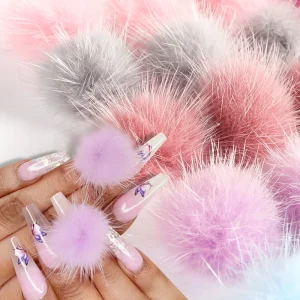 6pcs Box Nail Pom Pom Magnetic Bulk Nails Accessories Nails Art Decoration