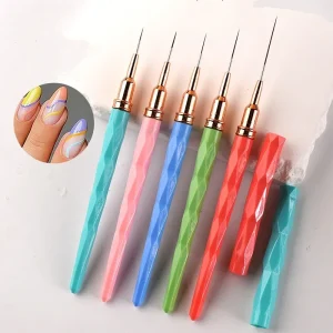 7 9 11 15 25mm Nail Liner Brush Pink Acrylic Brush Kolinsky Nail Art Brush Tool