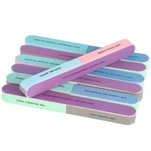 7 Sided Double Side Nail Buffering Files Washable Emery Boards Home Salon Use Nail Files and Buffer Block
