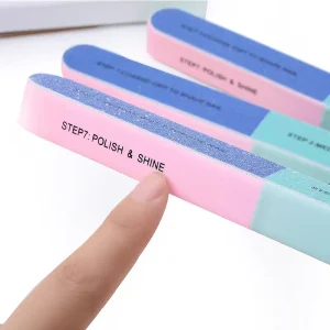 7 Sided Sponge Nail File Emery Sanding Buffer Pedicure Buffing Polish Tool Nail Rubbing Strip Foam Article