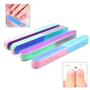 7 Way Step Nail Buffer Sponge Block for Natural Acrylic Polisher Fingernail Shine Buffer Smoother Polishing File