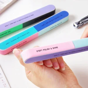 7 Ways Double Sided Emery Pedicure Nail Buffer Block with Buffing Sanding File Features for Nail Care